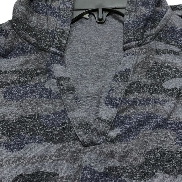Lucky brand | Women’s Boho Soft Navy Blue Camouflage Hoodie Sweatshirt - Picture 8 of 11